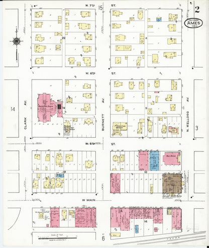 Sanborn Fire Insurance Map from Ames, Story County, Iowa (1920), Sheet #0002 - Historic Sanborn Fire Insurance Map Print