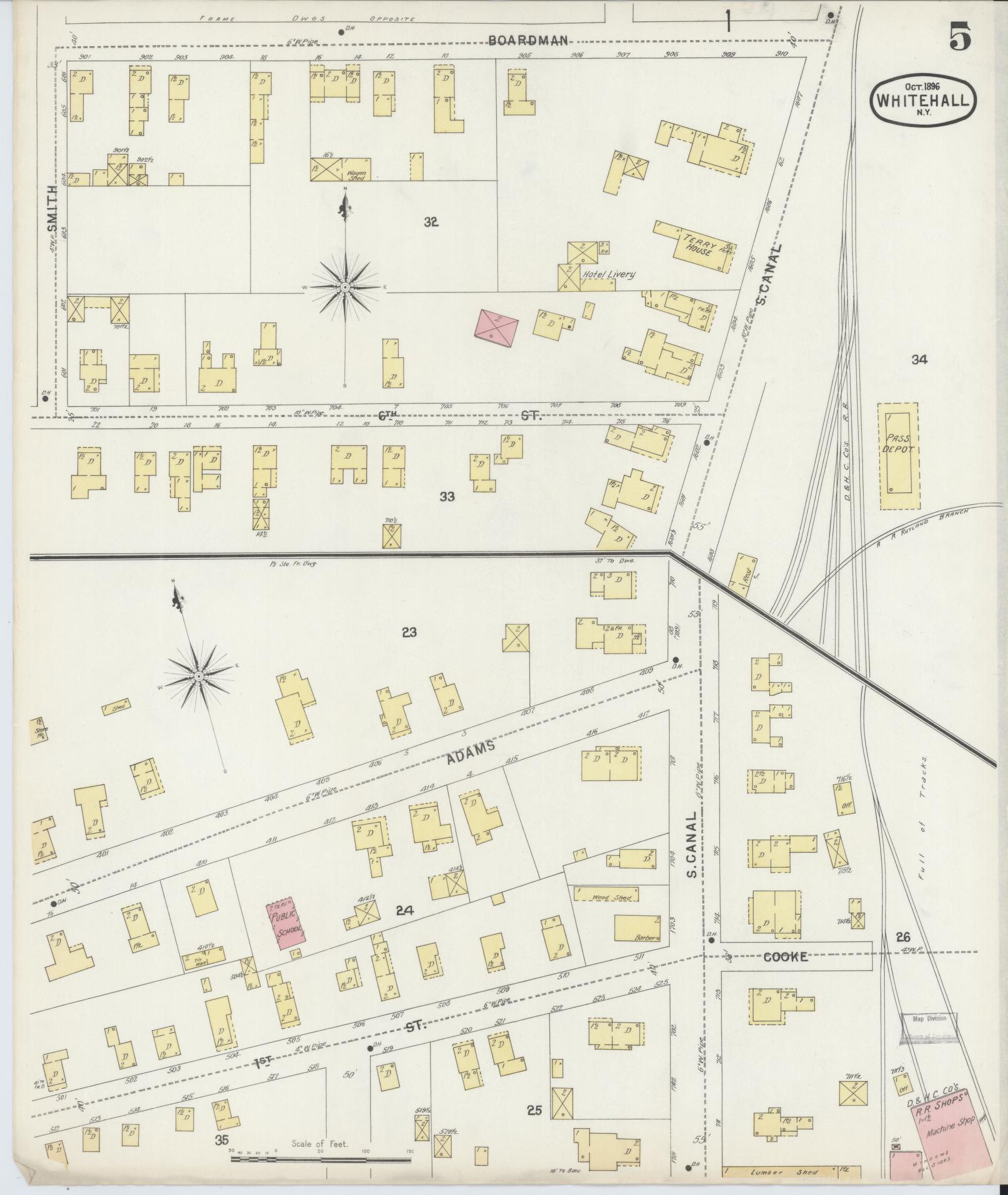 Abf Map Sanborn Fire Insurance Map from Whitehall, Washington County, New York ...