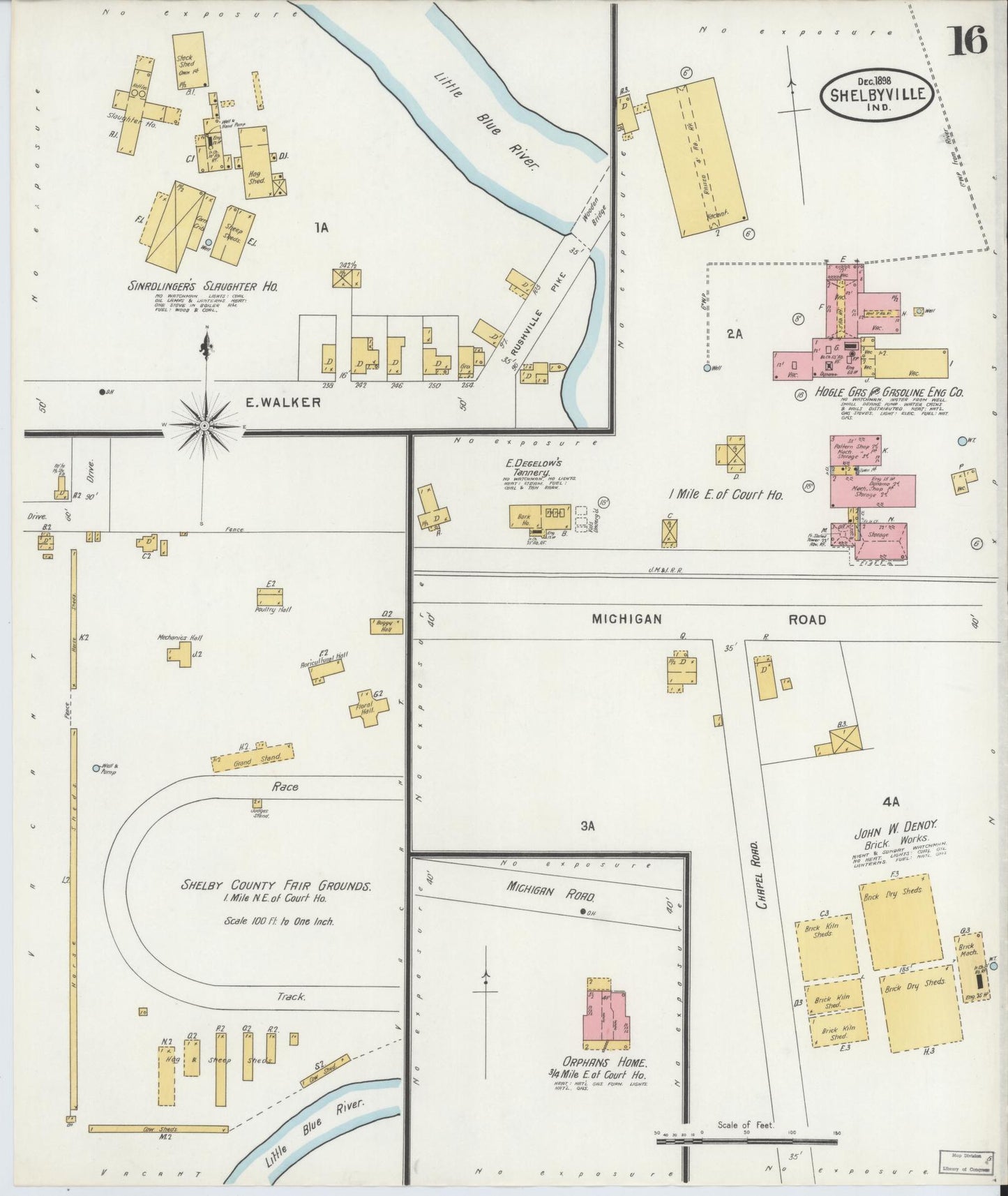 Sanborn Fire Insurance Map from Shelbyville, Shelby County, Indiana (1898), Sheet #0016 - Complete Map Set gallery image, historic Sanborn map, vintage wall art, Indiana Indiana