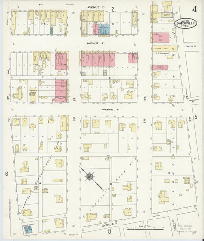 Sanborn Fire Insurance Map from Somerville, Burleson County, Texas (1910), Sheet #0004 - Historic Sanborn Fire Insurance Map Print, vintage old map wall art, antique decor, genealogy gift, Texas Texas map