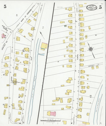 Sanborn Fire Insurance Map from Camillus, Onondaga County, New York (1927), Sheet #0005 - Complete Map Set gallery image, historic Sanborn map, vintage wall art, New York New York