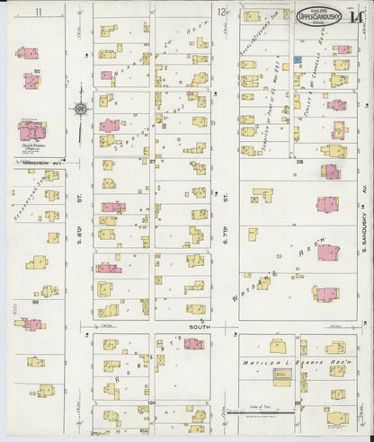 Sanborn Fire Insurance Map from Upper Sandusky, Wyandot County, Ohio (1921), Sheet #0014 - Complete Map Set gallery image, historic Sanborn map, vintage wall art, Ohio Ohio