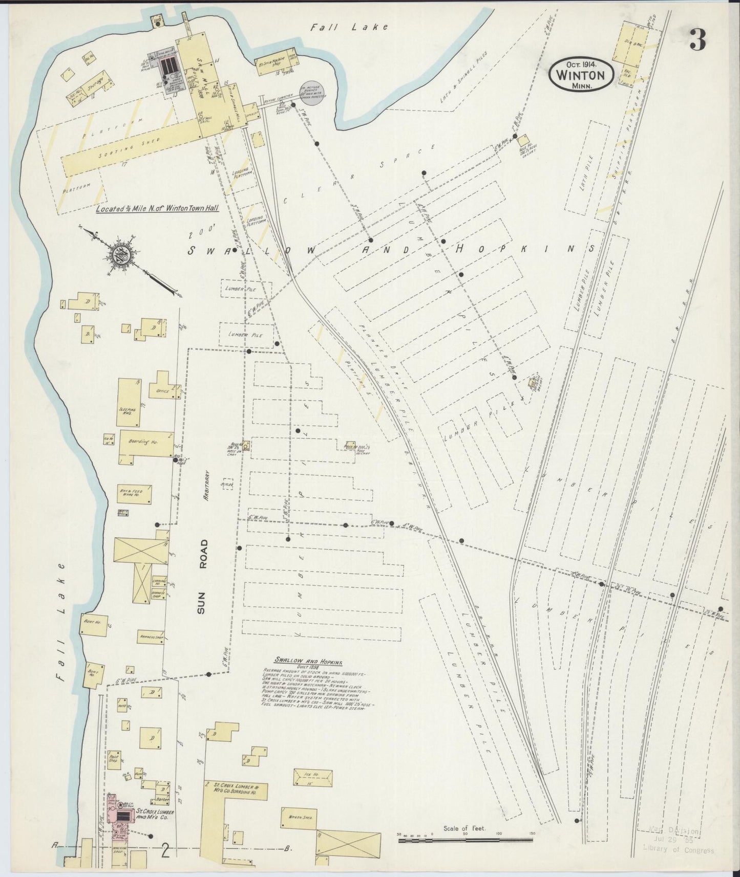Sanborn Fire Insurance Map from Winton, Saint Louis County, Minnesota (1914), Sheet #0003 - Historic Sanborn Fire Insurance Map Print, vintage old map wall art, antique decor, genealogy gift, Minnesota Minnesota map