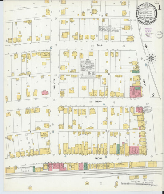 Sanborn Fire Insurance Map from New Straitsville, Perry County, Ohio (1901), Sheet #0001 - Historic Sanborn Fire Insurance Map Print, vintage old map wall art, antique decor, genealogy gift, Ohio Ohio map