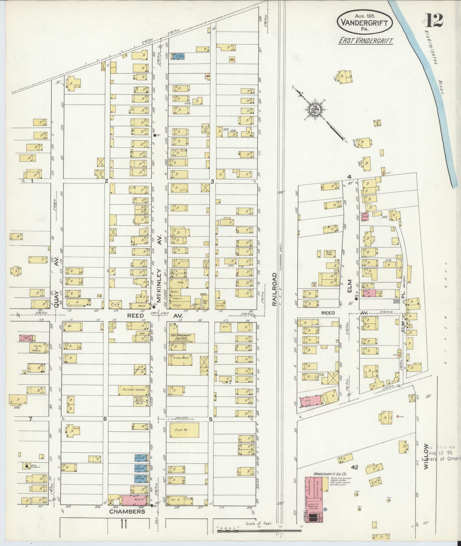 Sanborn Fire Insurance Map from Vandergrift, Westmoreland County, Pennsylvania (1915), Sheet #0012 - Complete Map Set gallery image, historic Sanborn map, vintage wall art, Pennsylvania Pennsylvania