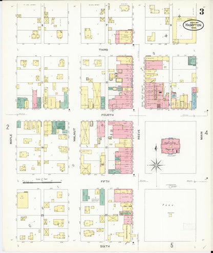 Sanborn Fire Insurance Map from Hampton, Franklin County, Iowa (1907), Sheet #0003 - Historic Sanborn Fire Insurance Map Print