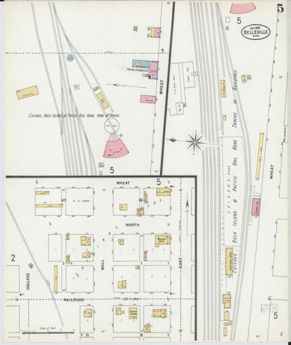 Sanborn Fire Insurance Map from Belleville, Republic County, Kansas (1899), Sheet #0005 - Complete Map Set gallery image, historic Sanborn map, vintage wall art, Kansas Kansas
