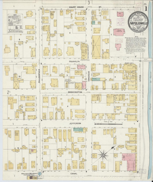 Sanborn Fire Insurance Map from Napoleonville, Assumption Parish, Louisiana. (1907) – Historic Sanborn Fire Insurance Map Print