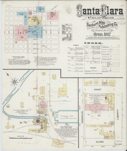 Sanborn Fire Insurance Map from Santa Clara, Santa Clara County, California. (1887) – Historic Sanborn Fire Insurance Map Print