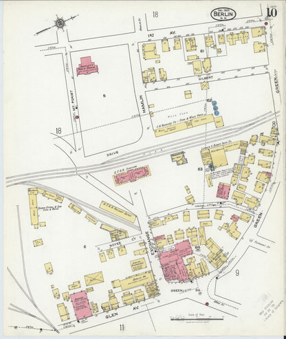 Sanborn Fire Insurance Map from Berlin, Coos County, New Hampshire (1920), Sheet #0010 - Complete Map Set gallery image, historic Sanborn map, vintage wall art, New Hampshire New Hampshire