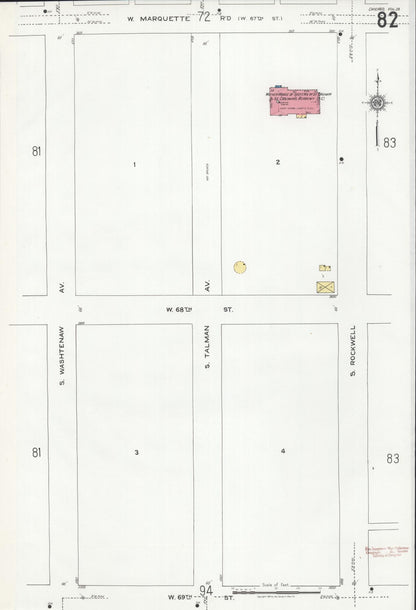 Sanborn Fire Insurance Map from Chicago, Cook County, Illinois (1920), Sheet #0082 - Historic Sanborn Fire Insurance Map Print, vintage old map wall art, antique decor, genealogy gift, Illinois Illinois map