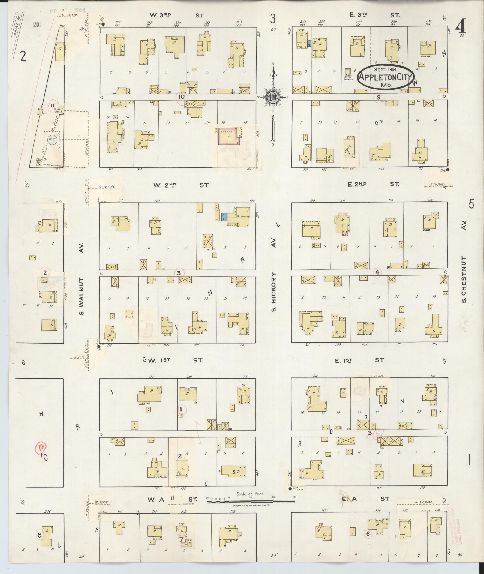 Sanborn Fire Insurance Map from Appleton City, Saint Clair County, Missouri (1935), Sheet #0004 - Complete Map Set gallery image, historic Sanborn map, vintage wall art, Missouri Missouri