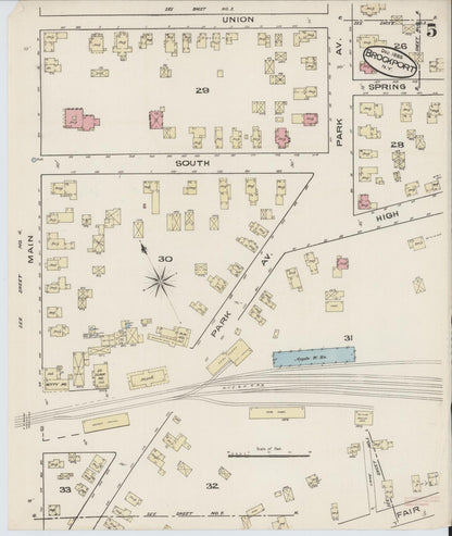 Sanborn Fire Insurance Map from Brockport, Monroe County, New York (1885), Sheet #0005 - Historic Sanborn Fire Insurance Map Print, vintage old map wall art, antique decor, genealogy gift, New York New York map