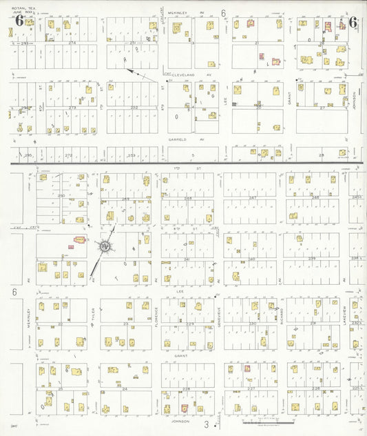 Sanborn Fire Insurance Map from Rotan, Fisher County, Texas (1933), Sheet #0006 - Historic Sanborn Fire Insurance Map Print, vintage old map wall art, antique decor, genealogy gift, Texas Texas map