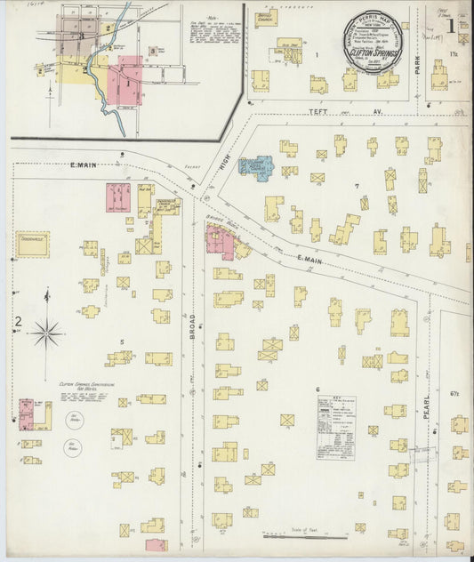 Sanborn Fire Insurance Map from Clifton Springs, Ontario County, New York. (1897) – Historic Sanborn Fire Insurance Map Print