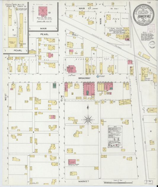 Sanborn Fire Insurance Map from Bunker Hill, Miami County, Indiana (1901), Sheet #0001 - Historic Sanborn Fire Insurance Map Print, vintage old map wall art, antique decor, genealogy gift, Indiana Indiana map