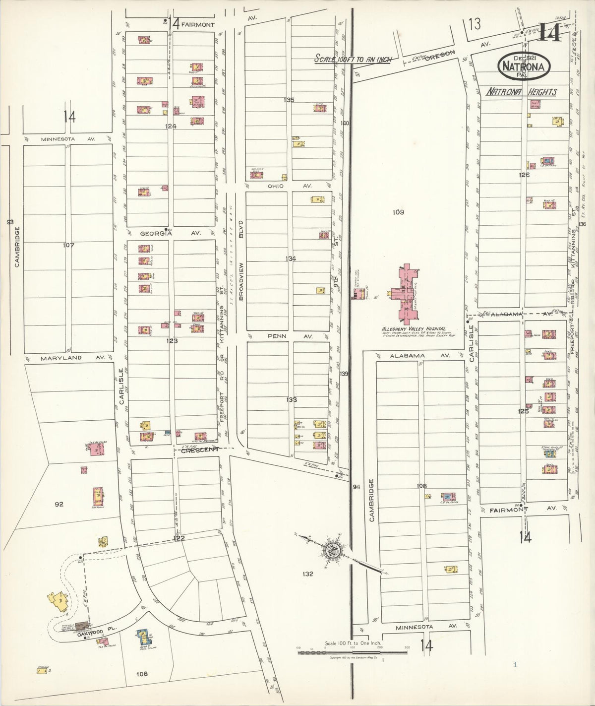 Sanborn Fire Insurance Map from Natrona, Allegheny County, Pennsylvania (1921), Sheet #0014 - Complete Map Set gallery image, historic Sanborn map, vintage wall art, Pennsylvania Pennsylvania