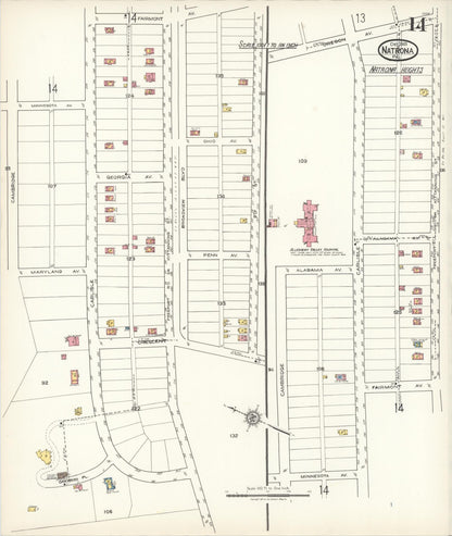 Sanborn Fire Insurance Map from Natrona, Allegheny County, Pennsylvania (1921), Sheet #0014 - Complete Map Set gallery image, historic Sanborn map, vintage wall art, Pennsylvania Pennsylvania