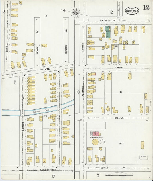 Sanborn Fire Insurance Map from Herkimer, Herkimer County, New York (1900), Sheet #0012 - Historic Sanborn Fire Insurance Map Print, vintage old map wall art, antique decor, genealogy gift, New York New York map