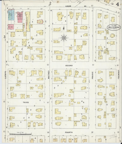 Sanborn Fire Insurance Map from Belvidere, Boone County, Illinois (1897), Sheet #0004 - Complete Map Set gallery image, historic Sanborn map, vintage wall art, Illinois Illinois