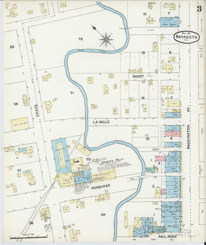 Sanborn Fire Insurance Map from Navasota, Grimes County, Texas (1891), Sheet #0003 - Complete Map Set gallery image, historic Sanborn map, vintage wall art, Texas Texas