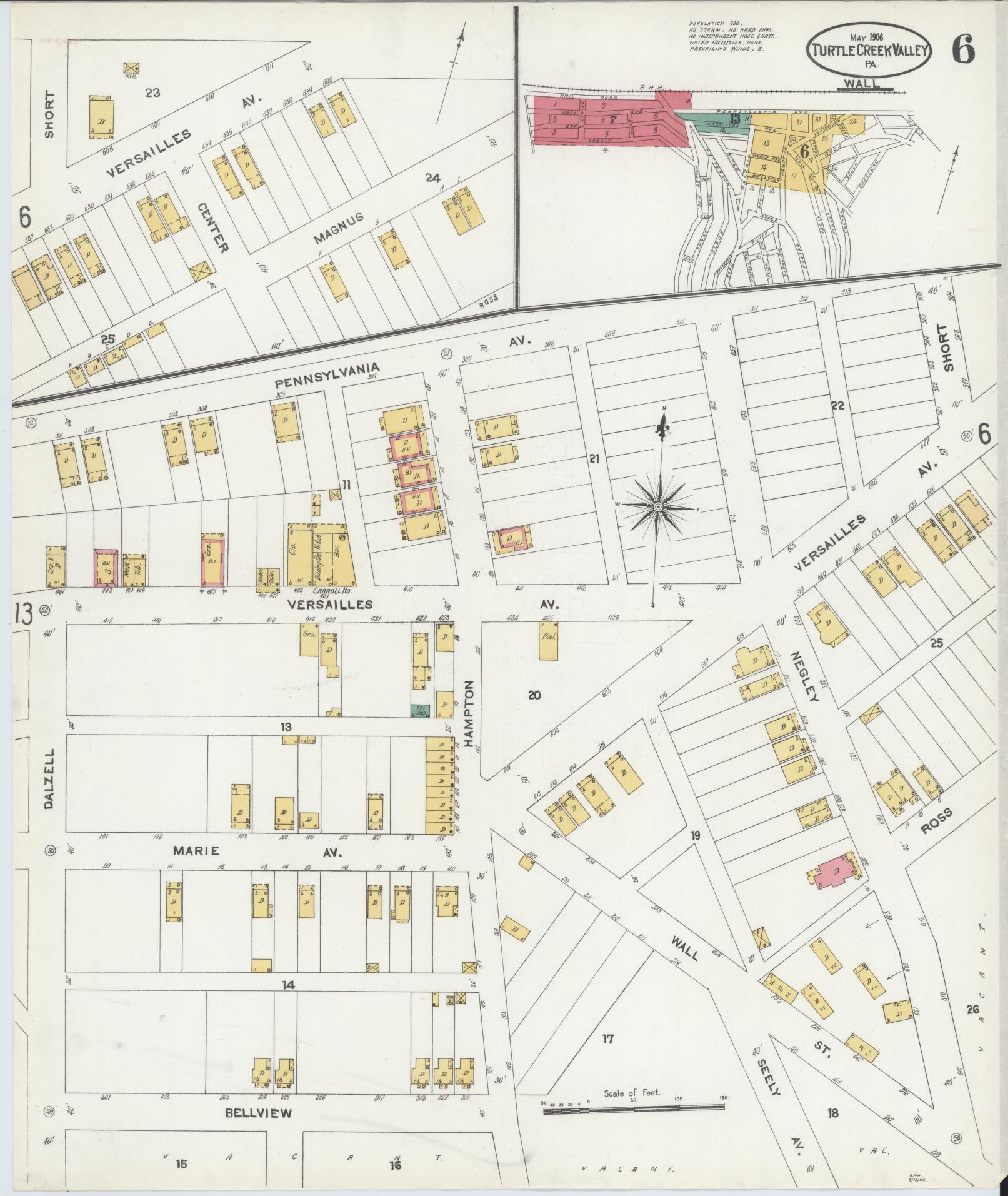 Sanborn Fire Insurance Map from Turtle Creek Valley, Allegheny County, Pennsylvania (1906), Sheet #0006 - Complete Map Set gallery image, historic Sanborn map, vintage wall art, Pennsylvania Pennsylvania