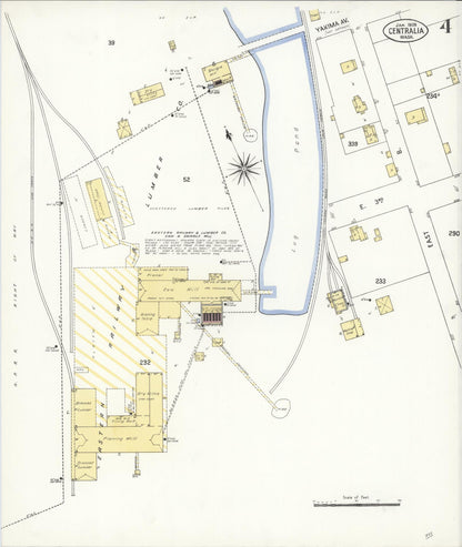 Sanborn Fire Insurance Map from Centralia, Lewis County, Washington (1909), Sheet #0004 - Complete Map Set gallery image, historic Sanborn map, vintage wall art, Washington Washington