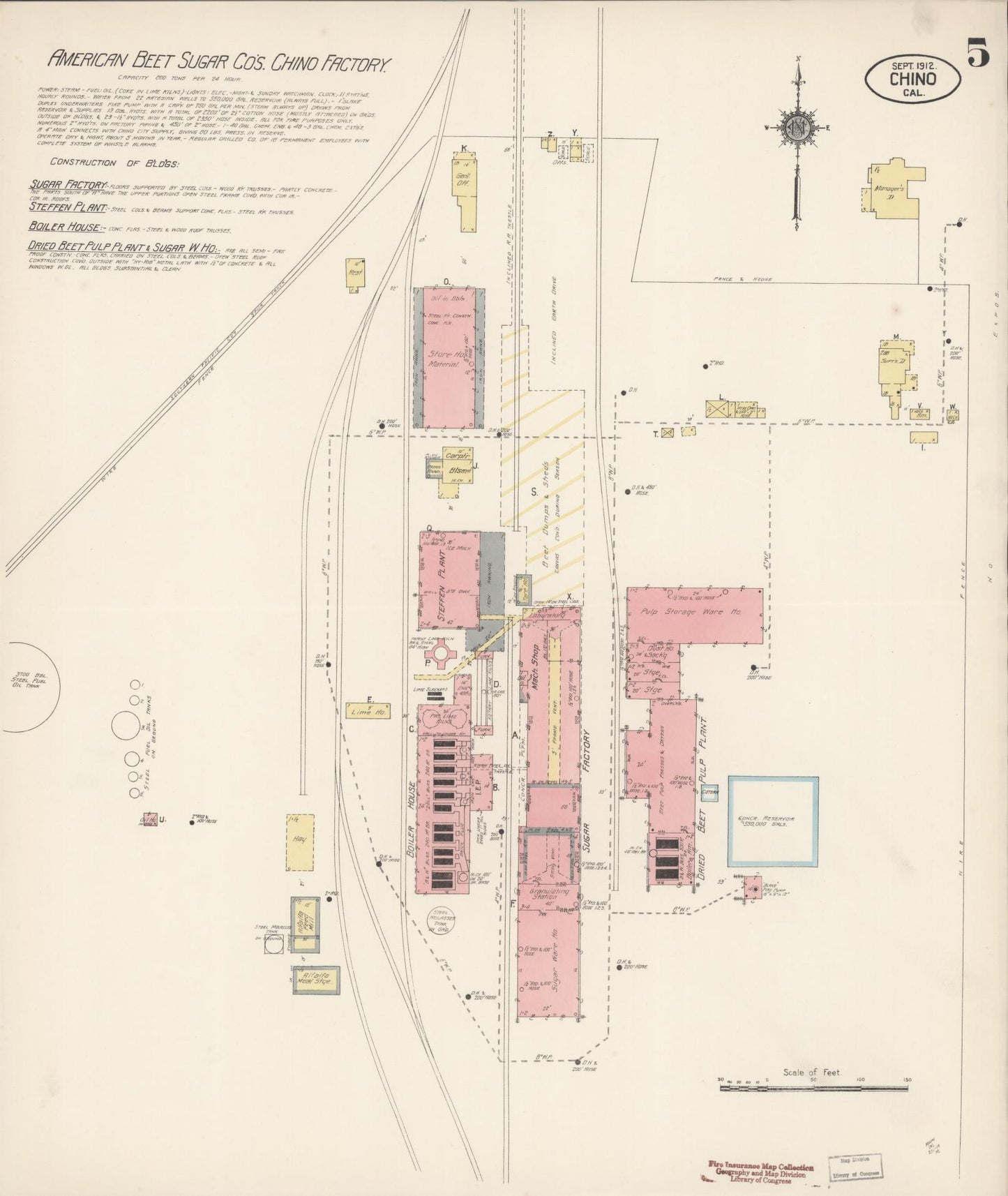 Sanborn Fire Insurance Map from Chino, San Bernardino County, California (1912), Sheet #0005 - Complete Map Set gallery image, historic Sanborn map, vintage wall art, California California