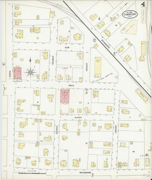 Sanborn Fire Insurance Map from Commerce, Hunt County, Texas (1906), Sheet #0004 - Historic Sanborn Fire Insurance Map Print, vintage old map wall art, antique decor, genealogy gift, Texas Texas map