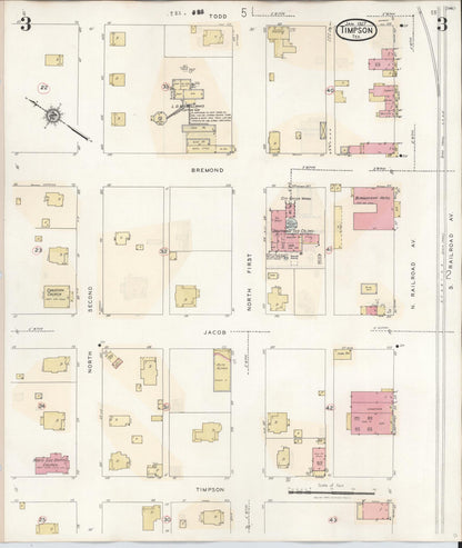 Sanborn Fire Insurance Map from Timpson, Shelby County, Texas (1941), Sheet #0003 - Complete Map Set gallery image, historic Sanborn map, vintage wall art, Texas Texas