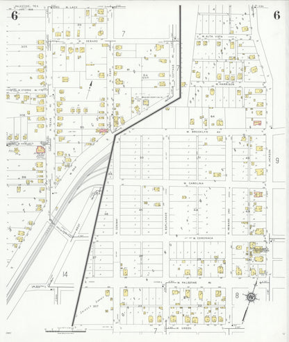 Sanborn Fire Insurance Map from Palestine, Anderson County, Texas (1935), Sheet #0006 - Complete Map Set gallery image, historic Sanborn map, vintage wall art, Texas Texas