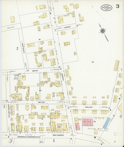 Sanborn Fire Insurance Map from Putnam, Windham County, Connecticut (1910), Sheet #0003 - Complete Map Set gallery image, historic Sanborn map, vintage wall art, Connecticut Connecticut