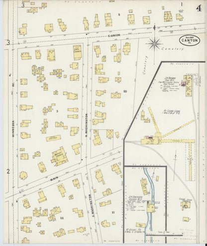Sanborn Fire Insurance Map from Canton, Bradford County, Pennsylvania (1897), Sheet #0004 - Historic Sanborn Fire Insurance Map Print, vintage old map wall art, antique decor, genealogy gift, Pennsylvania Pennsylvania map
