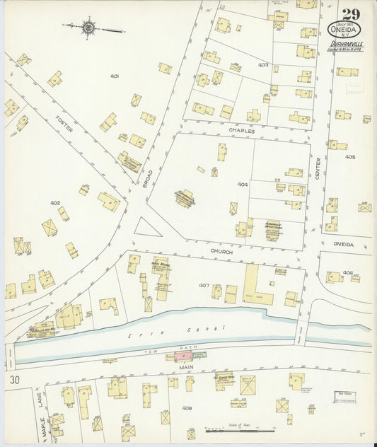 Sanborn Fire Insurance Map from Oneida, Madison County, New York (1914), Sheet #0029 - Historic Sanborn Fire Insurance Map Print, vintage old map wall art, antique decor, genealogy gift, New York New York map
