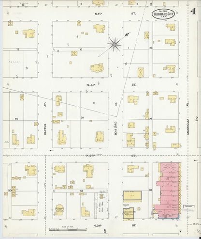 Sanborn Fire Insurance Map from Hubbard, Hill County, Texas (1904), Sheet #0004 - Historic Sanborn Fire Insurance Map Print, vintage old map wall art, antique decor, genealogy gift, Texas Texas map