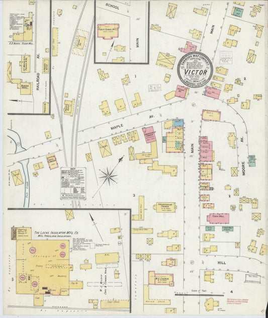 Sanborn Fire Insurance Map from Victor, Ontario County, New York (1904), Sheet #0001 - Historic Sanborn Fire Insurance Map Print, vintage old map wall art, antique decor, genealogy gift, New York New York map