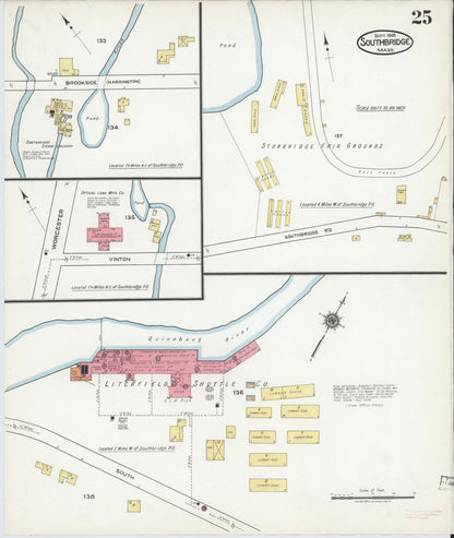 Sanborn Fire Insurance Map from Southbridge, Worcester County, Massachusetts (1918), Sheet #0025 - Complete Map Set gallery image, historic Sanborn map, vintage wall art, Massachusetts Massachusetts
