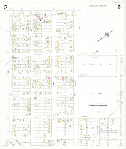 Sanborn Fire Insurance Map from Portales, Roosevelt County, New Mexico (1938), Sheet #0005 - Complete Map Set gallery image, historic Sanborn map, vintage wall art, New Mexico New Mexico