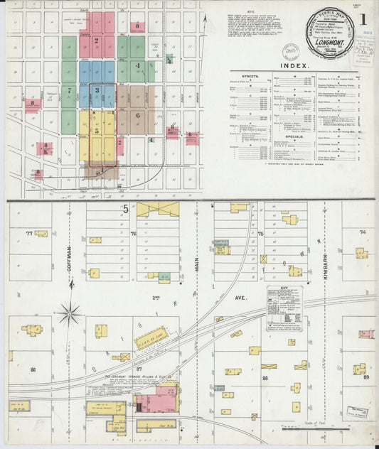 Sanborn Fire Insurance Map from Longmont, Boulder County, Colorado. (1900) – Historic Sanborn Fire Insurance Map Print
