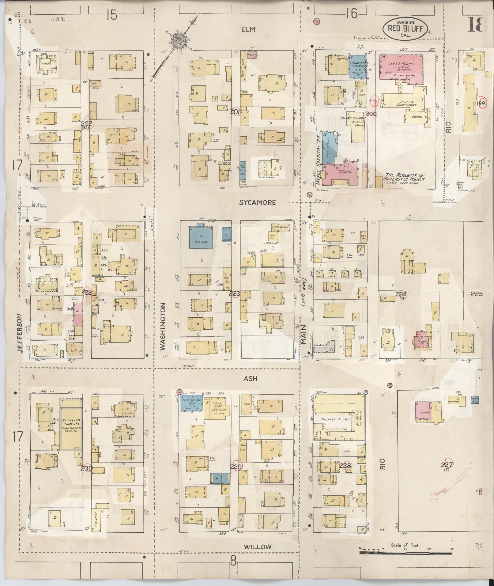 Sanborn Fire Insurance Map from Red Bluff, Tehama County, California (1949), Sheet #0018 - Complete Map Set gallery image, historic Sanborn map, vintage wall art, California California