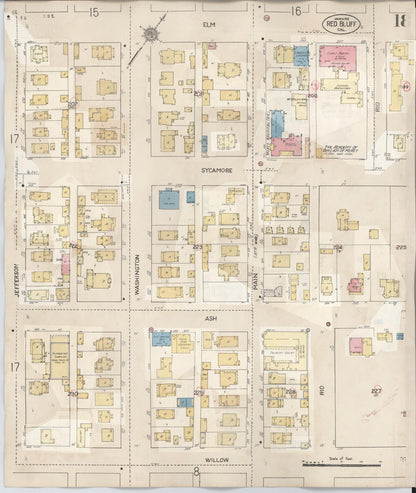 Sanborn Fire Insurance Map from Red Bluff, Tehama County, California (1949), Sheet #0018 - Complete Map Set gallery image, historic Sanborn map, vintage wall art, California California