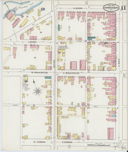 Sanborn Fire Insurance Map from Chambersburg, Franklin County, Pennsylvania (1894), Sheet #0011 - Complete Map Set gallery image, historic Sanborn map, vintage wall art, Pennsylvania Pennsylvania