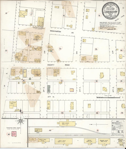 Sanborn Fire Insurance Map from Cunningham, Adams County, Washington (1915), Sheet #0001 - Historic Sanborn Fire Insurance Map Print, vintage old map wall art, antique decor, genealogy gift, Washington Washington map