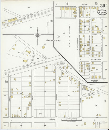 Sanborn Fire Insurance Map from Albany, Dougherty County, Georgia (1920), Sheet #0030 - Complete Map Set gallery image, historic Sanborn map, vintage wall art, Georgia Georgia