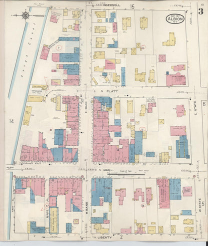 Sanborn Fire Insurance Map from Albion, Orleans County, New York (1941), Sheet #0003 - Complete Map Set gallery image, historic Sanborn map, vintage wall art, New York New York