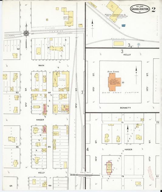 Sanborn Fire Insurance Map from Grand Junction, Greene County, Iowa (1918), Sheet #0002 - Historic Sanborn Fire Insurance Map Print, vintage old map wall art