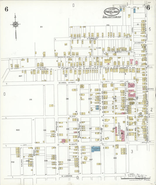 Sanborn Fire Insurance Map from Freeland, Luzerne County, Pennsylvania (1923), Sheet #0006 - Historic Sanborn Fire Insurance Map Print, vintage old map wall art, antique decor, genealogy gift, Pennsylvania Pennsylvania map