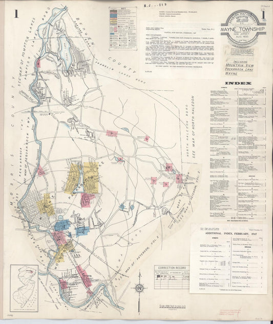 Sanborn Fire Insurance Map from Wayne Twp, Passaic County, New Jersey. (1947) – Historic Sanborn Fire Insurance Map Print