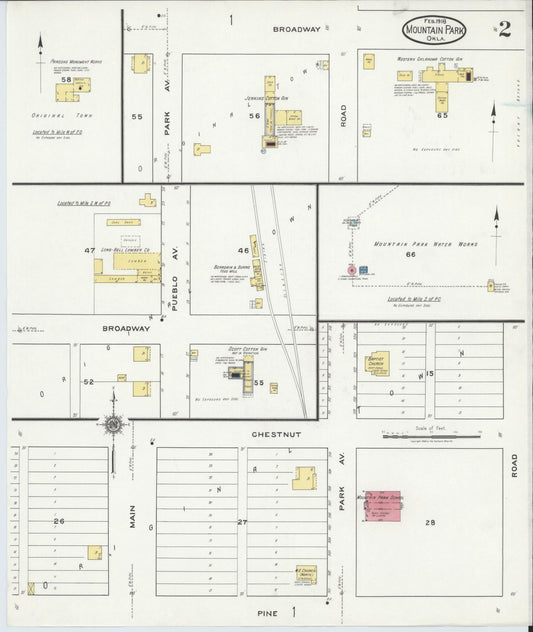 Sanborn Fire Insurance Map from Mountain Park, Kiowa County, Oklahoma (1918), Sheet #0002 - Historic Sanborn Fire Insurance Map Print, vintage old map wall art, antique decor, genealogy gift, Oklahoma Oklahoma map
