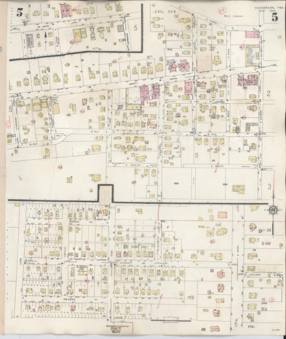 Sanborn Fire Insurance Map from Henderson, Rusk County, Texas (1949), Sheet #0005 - Historic Sanborn Fire Insurance Map Print, vintage old map wall art, antique decor, genealogy gift, Texas Texas map